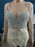 NLK Sykes Pearls diamonds Sheer Blouse with diamond Corset