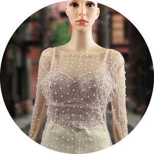 NLK Styles Diamond and Pearls Blouse over Blouse with lace corset