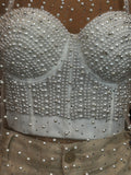 Pearls and Diamonds Sheer Blouse with Corset