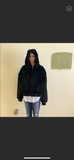 HOODED FAUX-FUR BOMBER JACKET