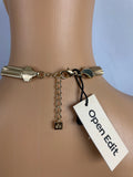 Stone Inset Herringbone Choker Necklace
