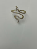 14K Gold Plated Swarovski Crystal Accented Winding Snake Ring