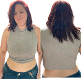 Ribbed Mock Neck Crop Top