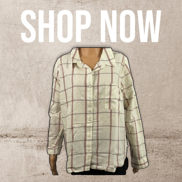 Plaid Long Sleeve Cotton Button Up Shirt B…