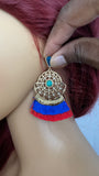 Gold-Tone Crystal & Stone Fringe Drop Earr…