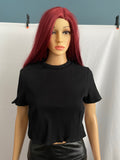 Ribbed Mock Neck Crop Top