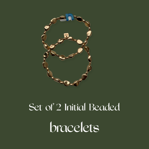 Set of 2 Initial Beaded Bracelets