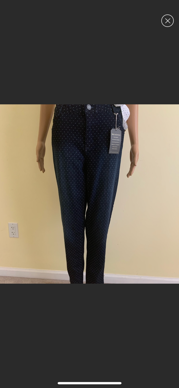 Dot Pattern Ankle Skinny Jeans WIT …