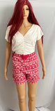 Tie Waist Flannel Shorts
