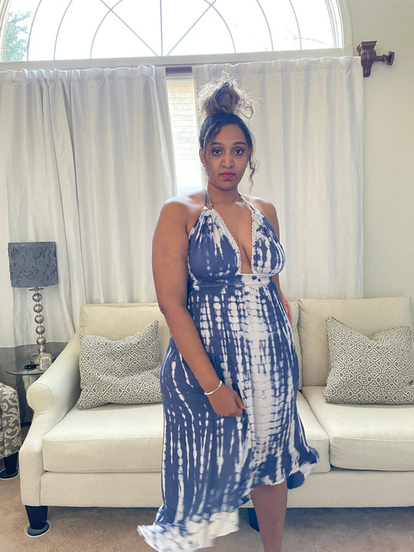 Tie Dye Maxi Halter Dress
