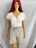 Drawstring Fray Hem Shorts ROYALTY FOR ME