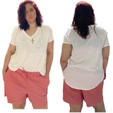 Drawstring Fray Hem Shorts ROYALTY FOR ME