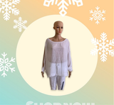 GAUZE SLIT-SLEEVE DOLMAN TOP