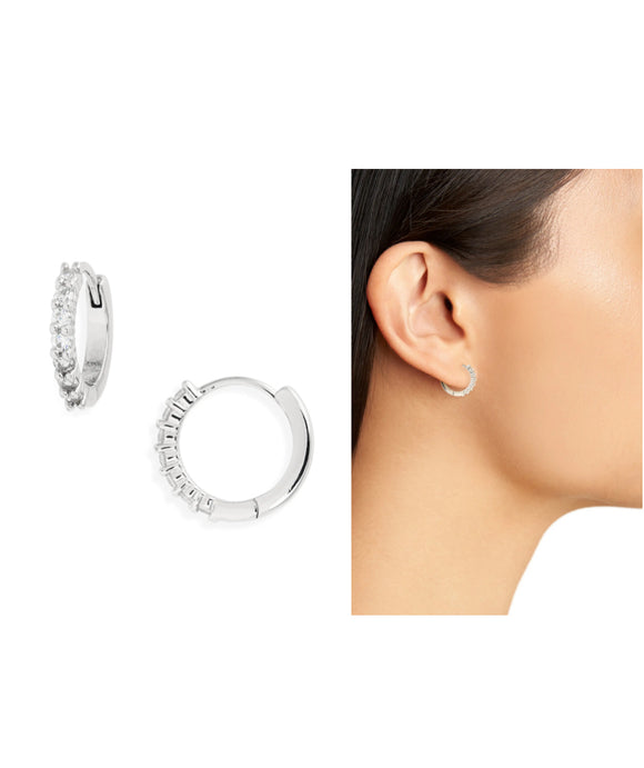 Crystal Huggie Hoop Earrings