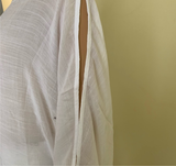 GAUZE SLIT-SLEEVE DOLMAN TOP