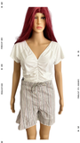 Drawstring Fray Hem Shorts ROYALTY FOR ME