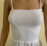 Smocked Spaghetti Strap Cover-Up Dr…