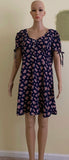 - Tie Sleeve Floral Print Button Down Dress