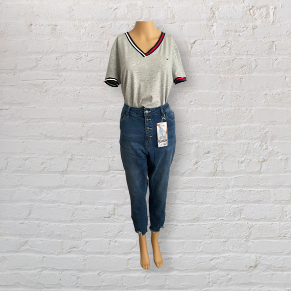 Repreve Exposed Button Jeans