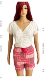 Tie Waist Flannel Shorts