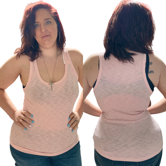 Solid Ribbed Tank Top,