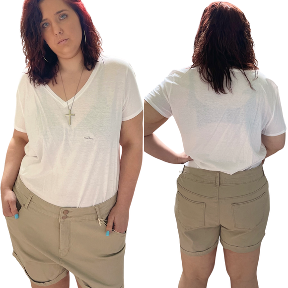 Dual Button Twill Shorts ROYALTY FOR ME