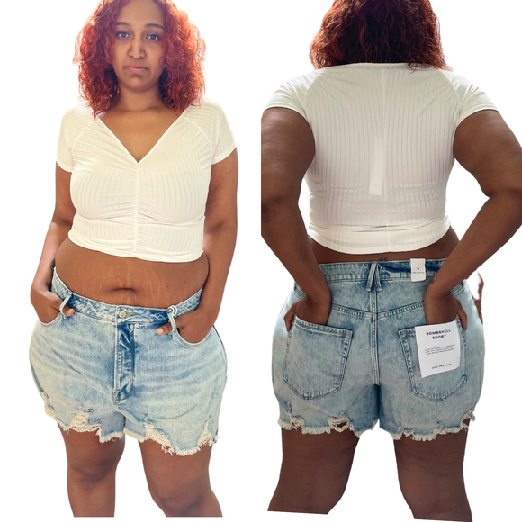 Bombshell Cutoff Denim Shorts