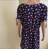 - Tie Sleeve Floral Print Button Down Dress