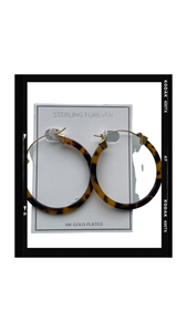 50mm Tortoise Acetate Hoop Earrings