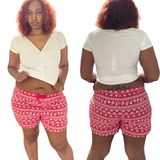 Tie Waist Flannel Shorts