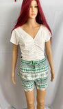 Tie Waist Flannel Shorts